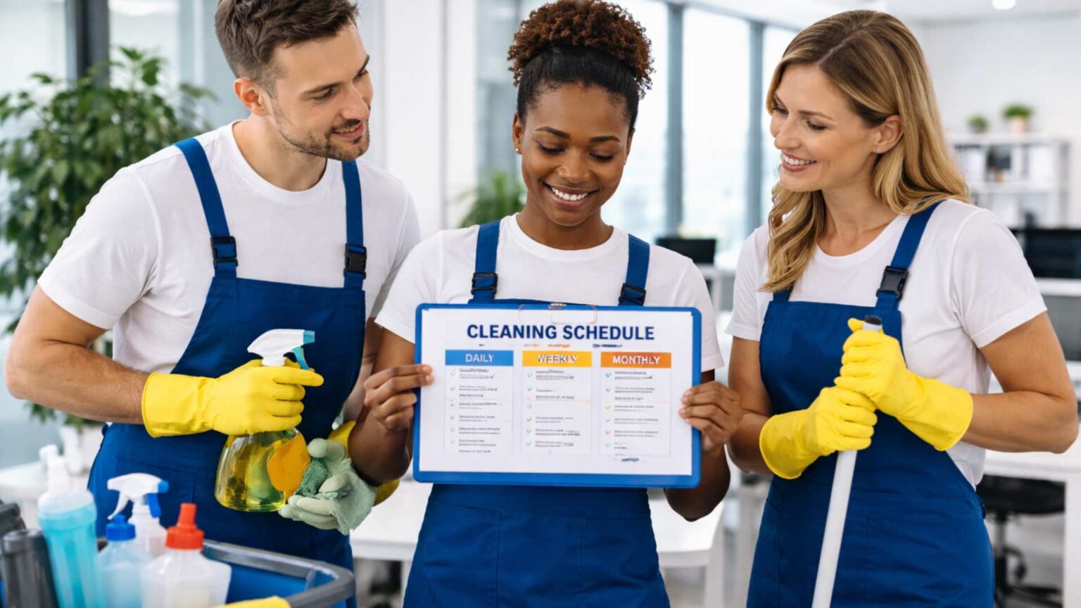 השוואה בין ניקיון יומי, שבועי וחודשי